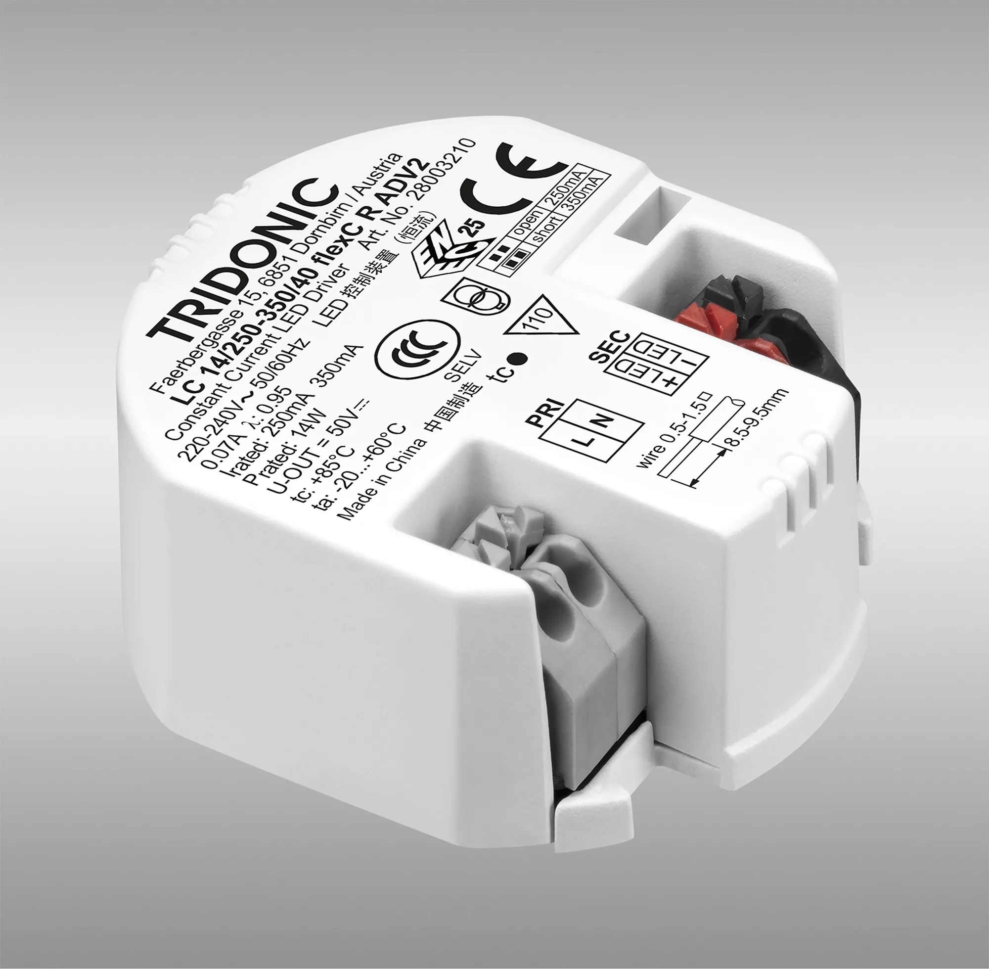 LC 14W 250-350mA flexC R ADV2 Constant Current LED Driver 28003210  Tridonic LC